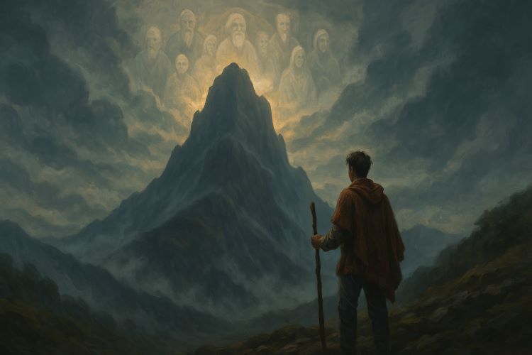 O Chamado da Montanha Sagrada. Não com palavras, mas com uma vibração ancestral que pulsa na alma dos escolhidos.