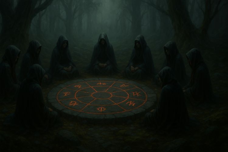 As árvores antigas inclinaram-se quando os ventos começaram a soprar em círculos.