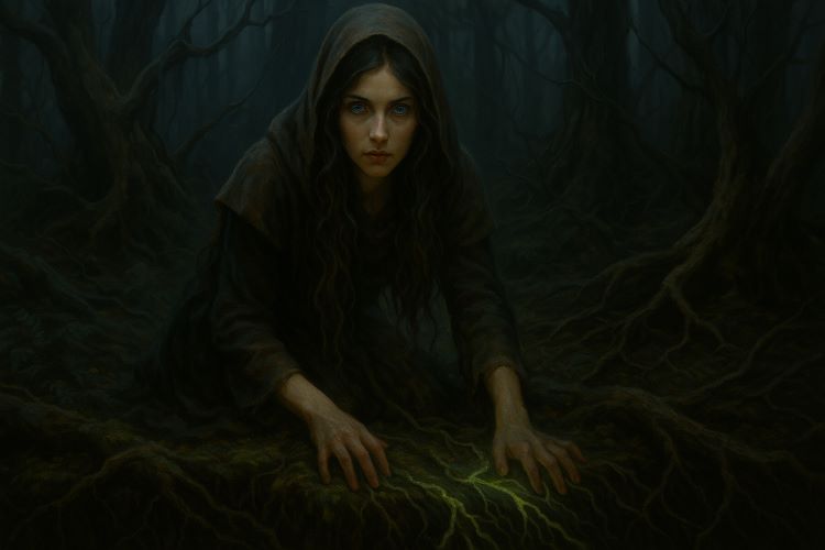 Filhas do Eco - Capítulo II: Iskira - A das Raízes Invisíveis. Enquanto outras bruxas acendiam tochas, disputavam heranças mágicas