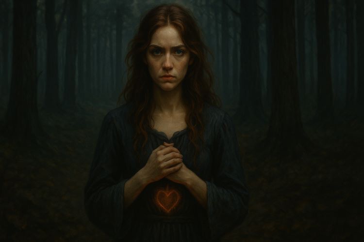 🜃 Filhas do Eco – Capítulo III: Caelinne – A que se nega ao dom Caelinne nasceu no vale dos espelhos, Coisas de bruxas