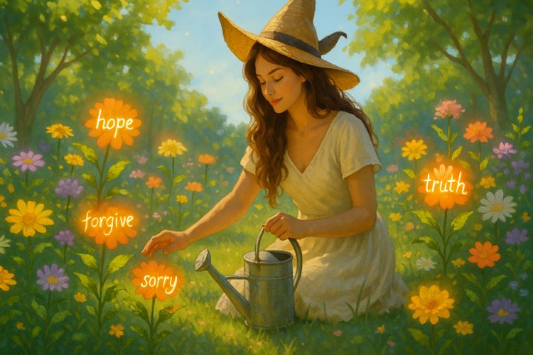 Jardim das Palavras Não Ditas. No coração de um bairro tranquilo, onde as casas guardam silêncios e os muros escutam mais do que dizem