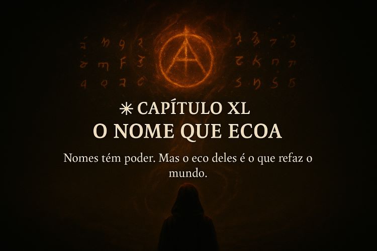 O Nome Que Ecoa - Capítulo XL. Não era mais apenas uma palavra — era um chamado, um sopro de memória vibrando entre os planos.