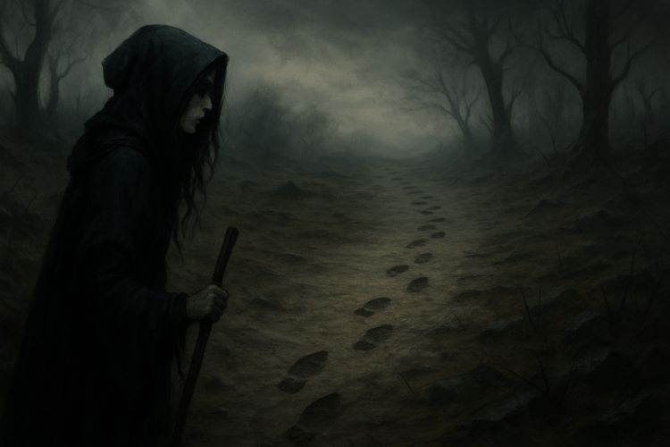 O Último Rastro. A neblina nas Terras Interditas nunca se dissipa completamente. Mesmo o tempo parece hesitar ao atravessá-la.