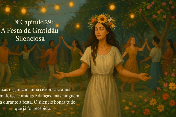 ✦ A Festa da Gratidão Silenciosa - Capítulo 29. A clareira se abria em meio à mata como um segredo bem guardado.