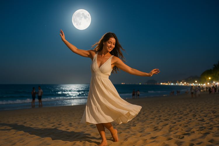 A Lua em Copacabana - Capítulo 19. Ela não canta, mas seu corpo fala. Cada movimento é um feitiço mudo.