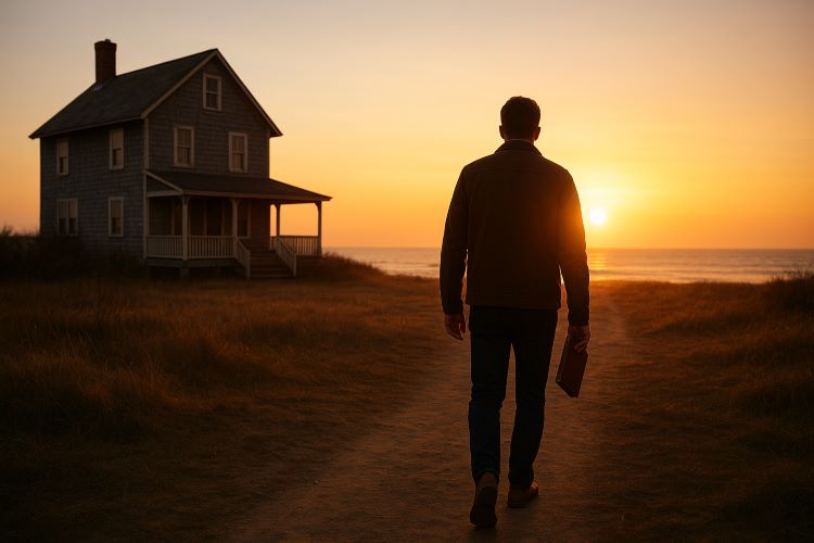 O Amanhã - Capítulo 15. O silêncio da casa parecia respirar junto com ele, cada cômodo guardando segredos e ecos que agora se despediam.