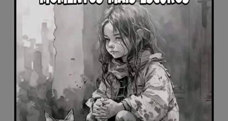 A Luz Felina nos Dias Escuros. Ao seu lado, um gato. Magro, de pelos desgrenhados, mas com olhos cheios de vida.